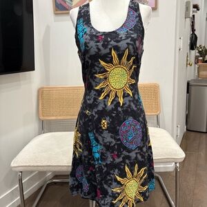 Vintage Bohemian tribal printed dress with a tie back!